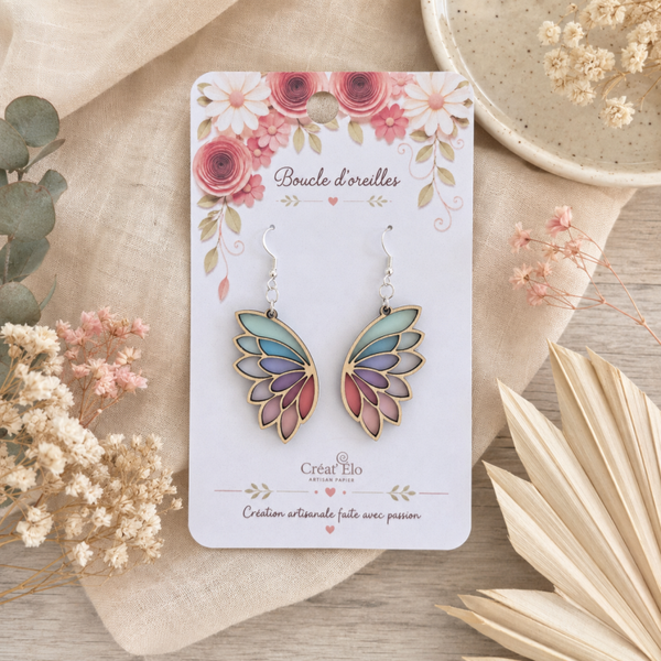 Boucles d’oreilles Ailes Pastel
