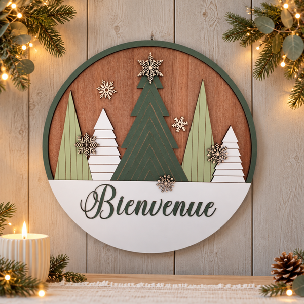 Décoration murale Bienvenue – Collection Hiver Cocooning