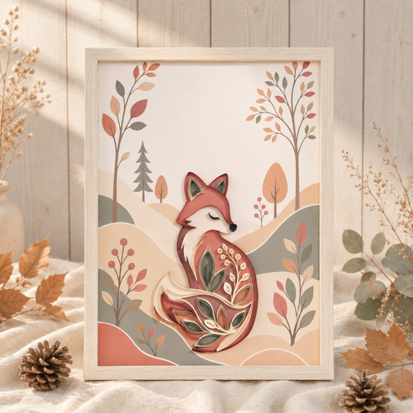 Cadre A4 Renard – Collection Douceur d’automne