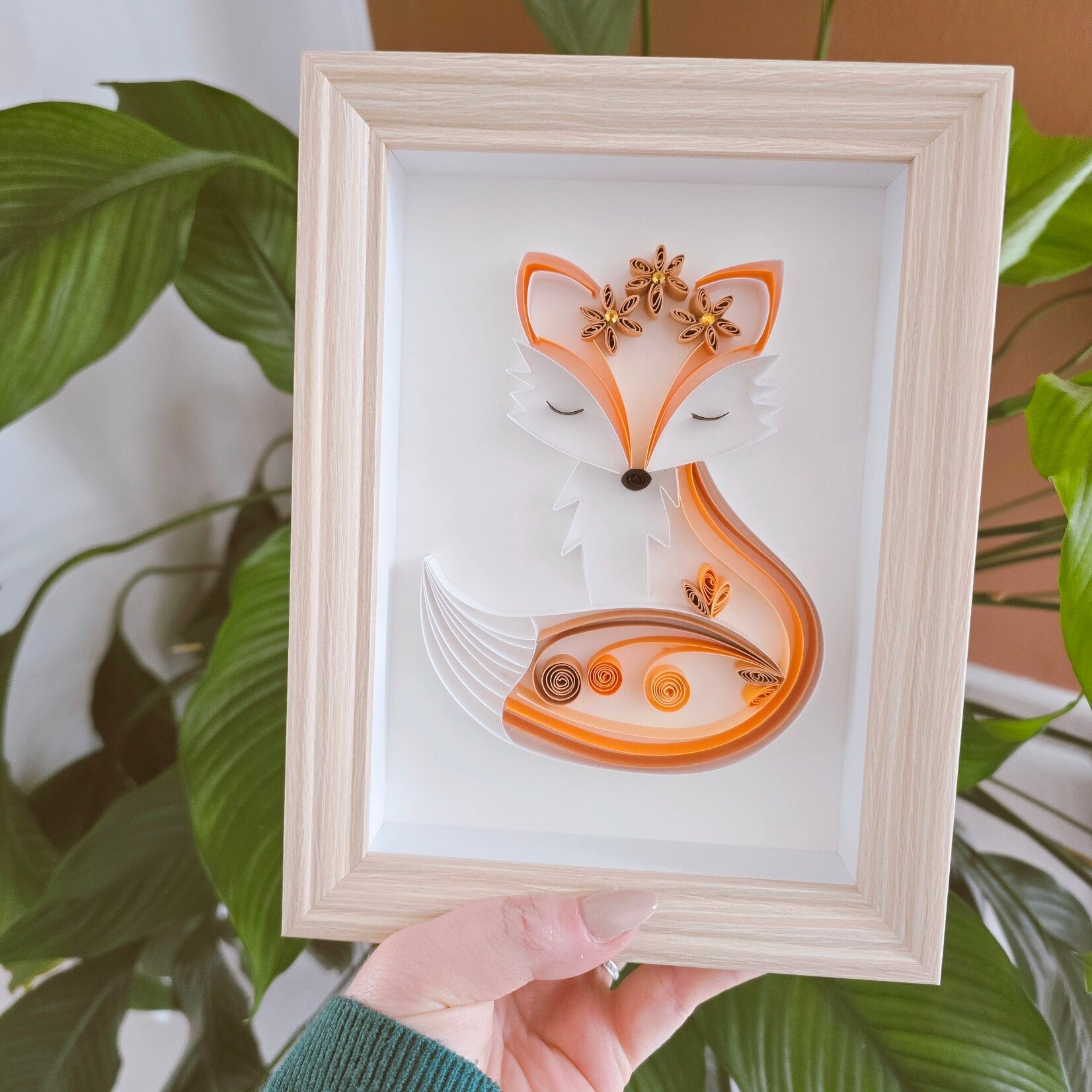 Cadre Renarde en Quilling – Format 13x18 cm