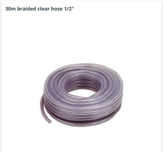 30m braided clear hose 1/2"