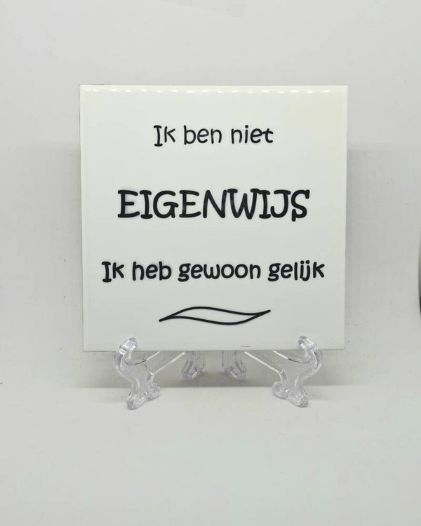 Tegel met Humoristische tekst