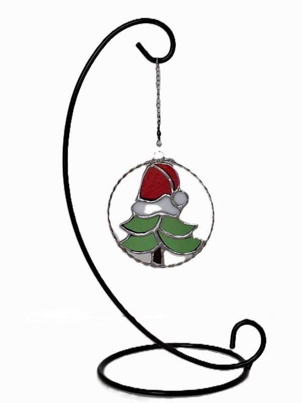Tiffany Glazen Kerstbal op Standaard Duurzame Kerstdecoratie Kerstboom