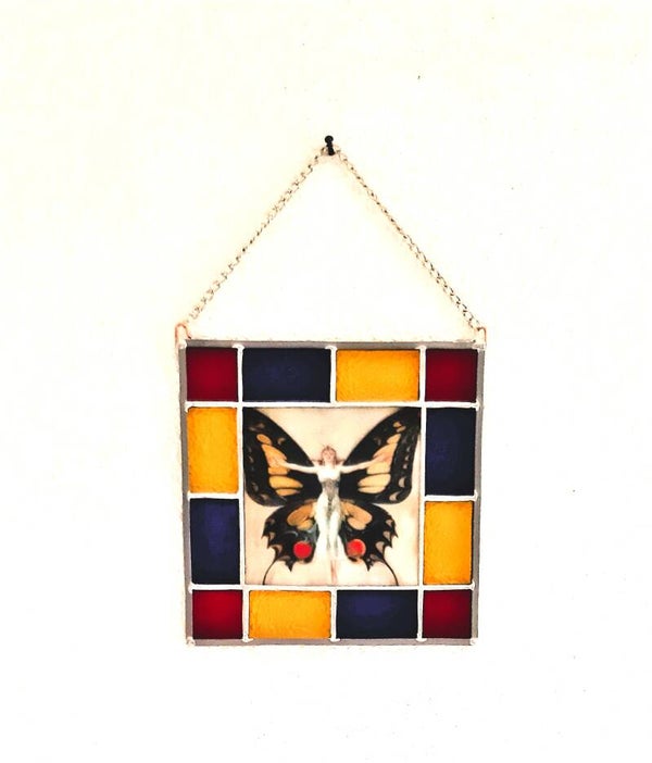 MINI GLAS IN LOOD VROUW / VLINDER