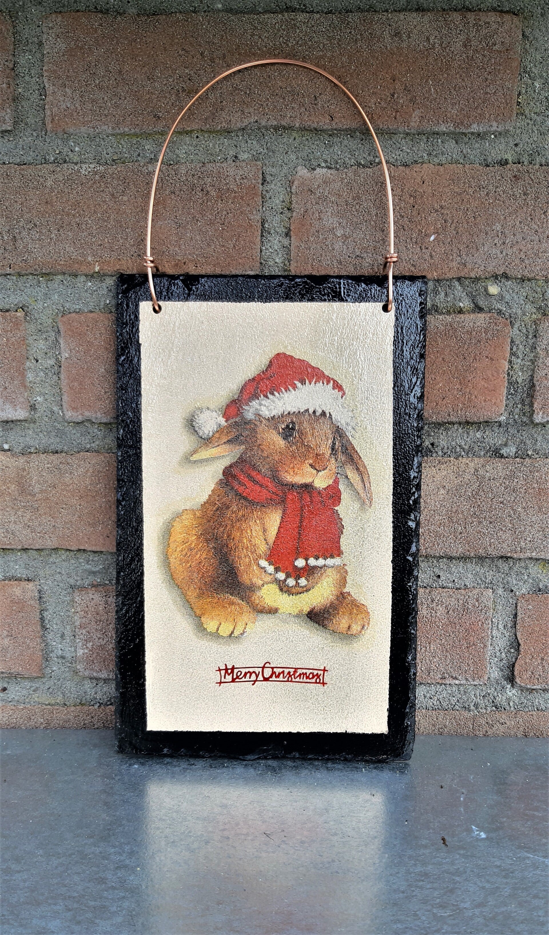 WANDBORD LEISTEEN KERST KONIJNTJE