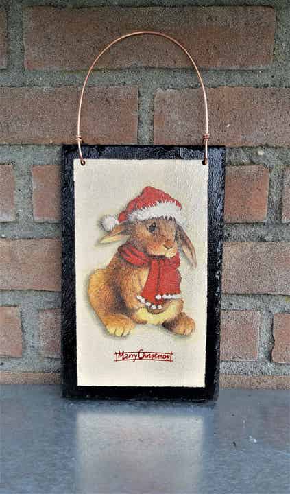 WANDBORD LEISTEEN KERST KONIJNTJE