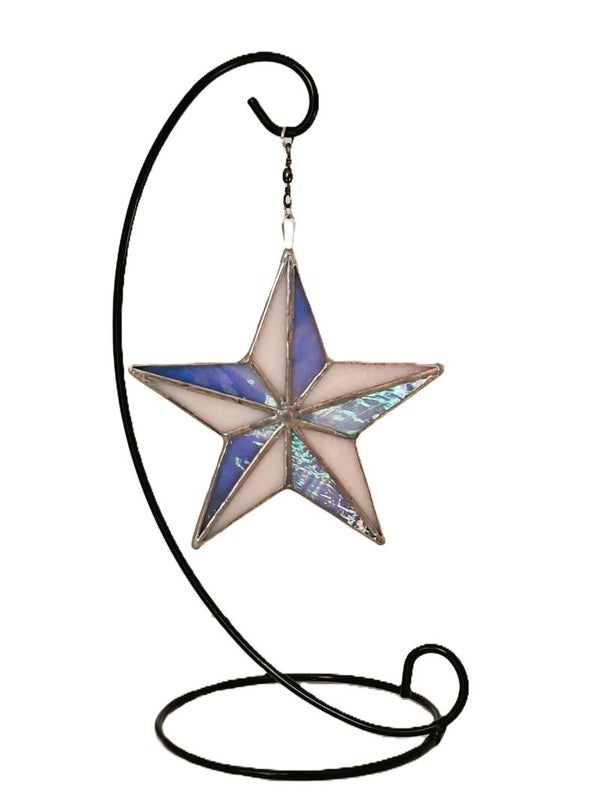 Glazen Tiffany Ster met Standaard Duurzame Kerstdecoratie uit Eigen Atelier