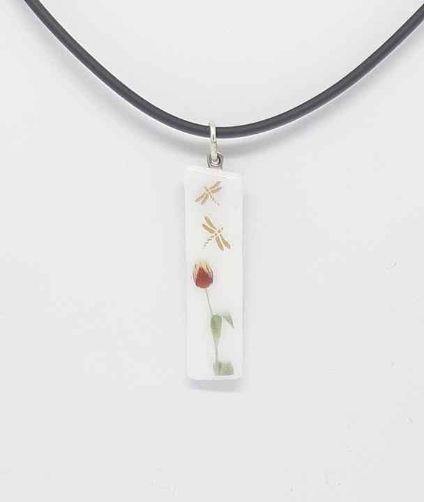 KETTING MET GLASHANGER TULP