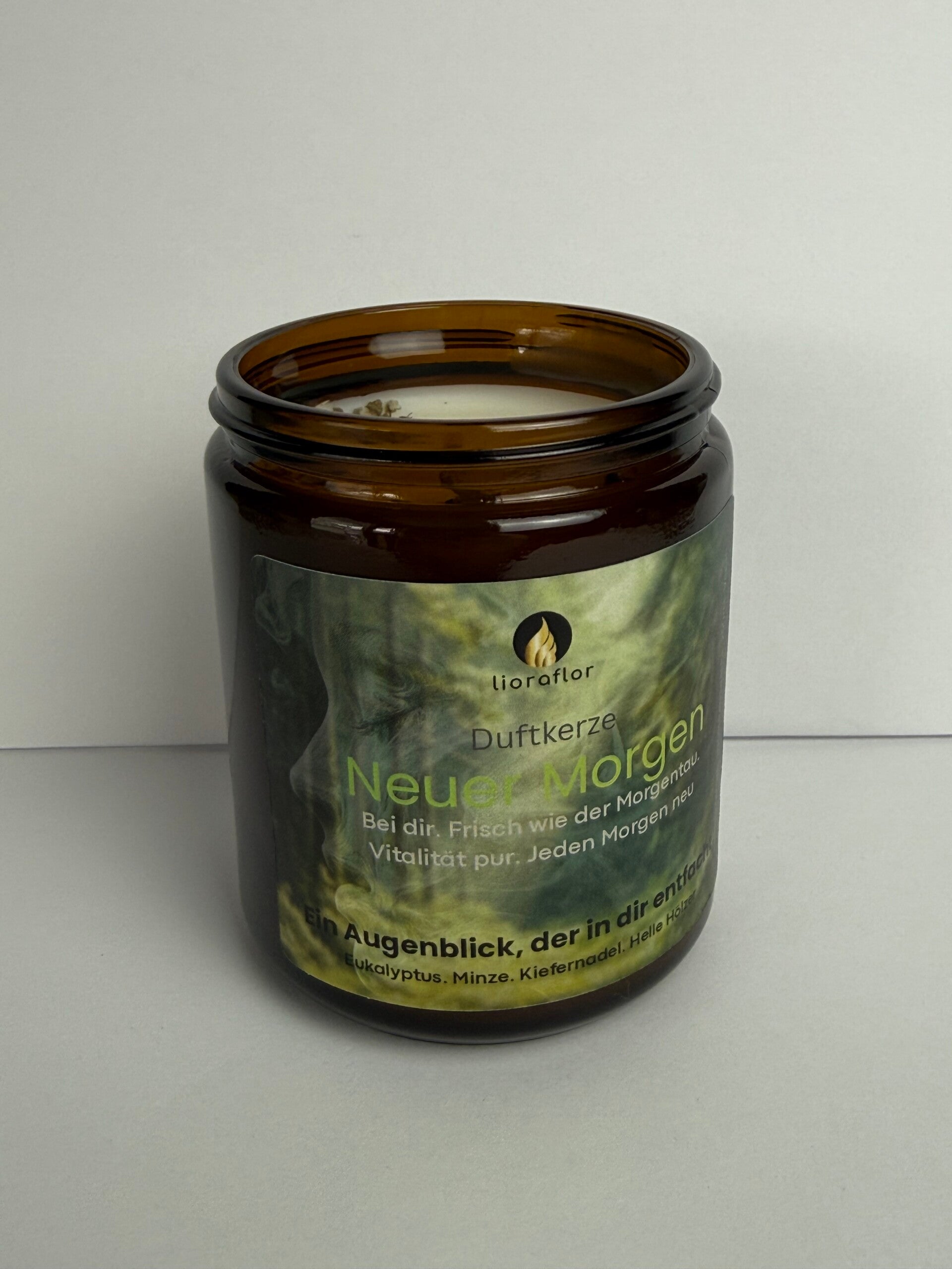 Hochwertige Duftkerze aus Rapswachs Neuer Morgen – Minze, Holz & Eukalyptus, Handgemacht, Vegan, Affirmation Kerze,  Kerzen Home Deko