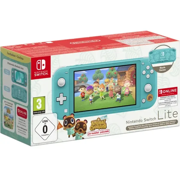 Nintendo Switch Lite Turquoise + Animal Crossing  New Horizons + Nintendo Online 365 jours