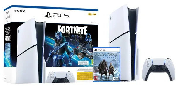 Sony PlayStation 5 Slim D Chassis (PS5) 1 To avec lecteur Fortnite Cobalt + God of War Ragnarok
