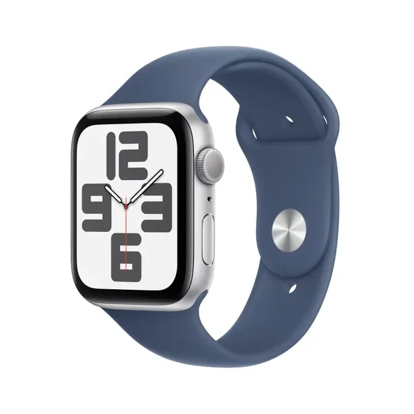 Apple Watch SE 2gen GPS 40 mm Boîtier en aluminium (Argent) + ceinture Sport Taille S/M (denim) 2024