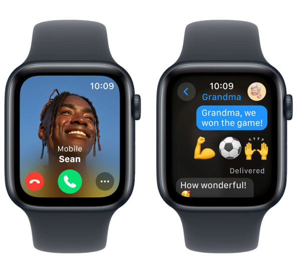 Apple Watch SE 2gen GPS 40 mm Boîtier en aluminium (noir) + ceinture Sport Taille M/L (Noir) 2024