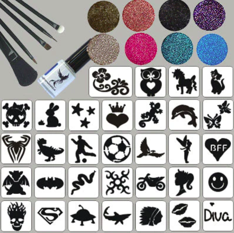 Glittertattoo pakket LARGE (32)