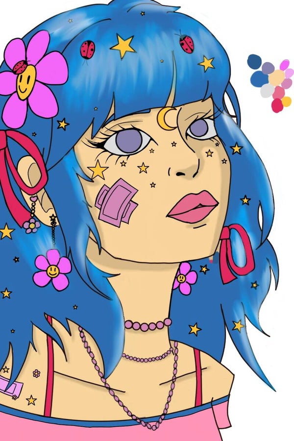 place holder print 1 (blue hair girl)