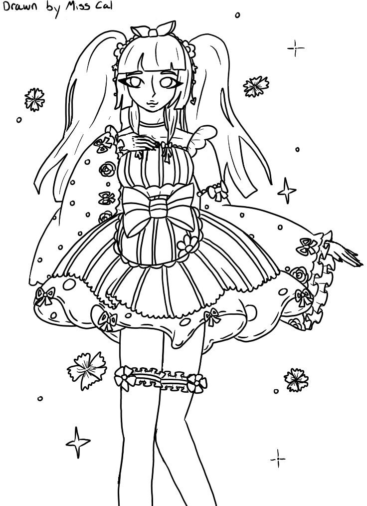 place holder print 3 (colouring sheet magic girl)