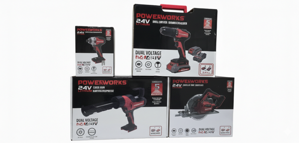 Powerworks 24V Akku-Werkzeug Set 4-teilig OVP