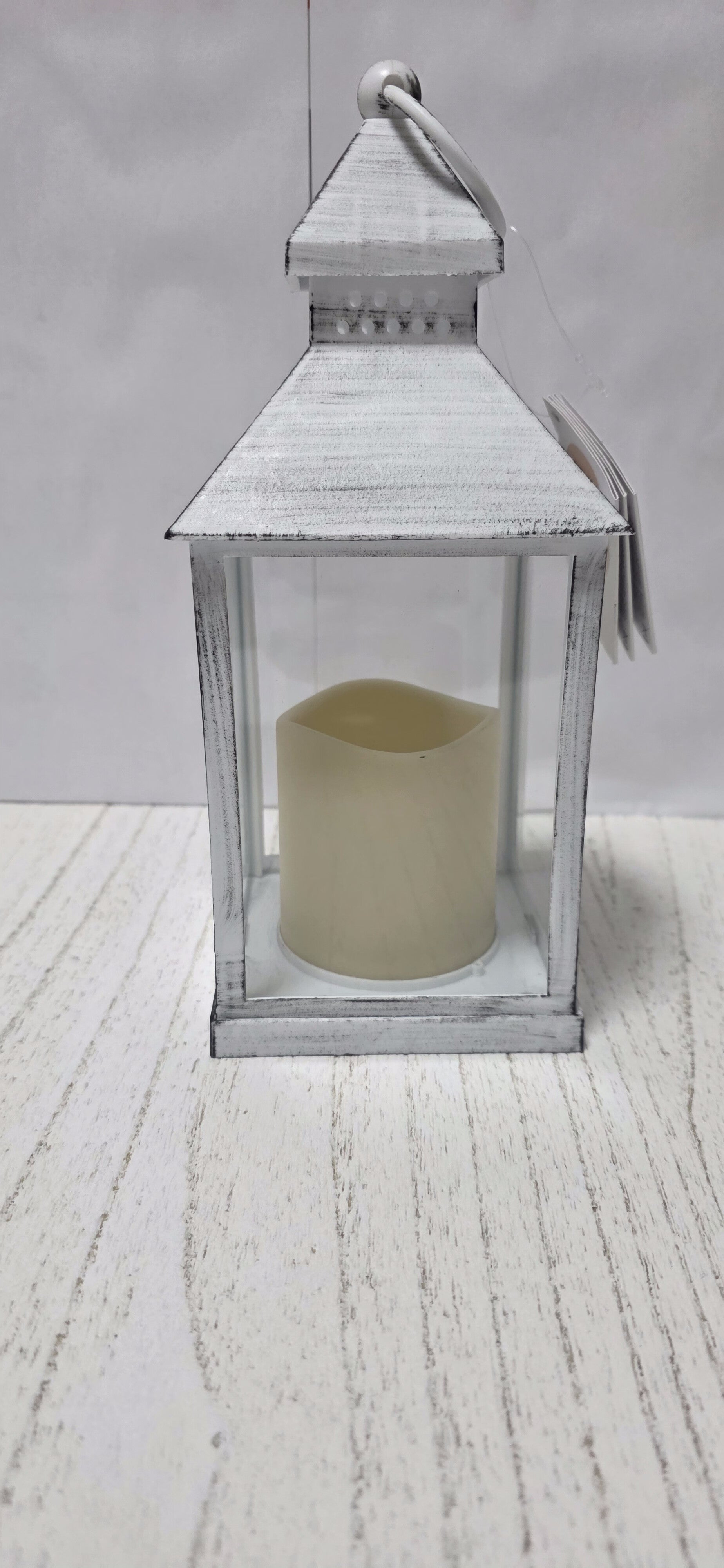 LED Laternen mit Timer 24,5cm - Schwarz/Weiß/Kupfer