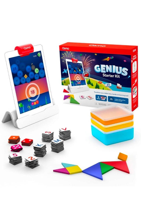 Osmo Genius Starter Kit für iPad, interaktives Kinderspielzeug + Math Wizard Lernspiel set