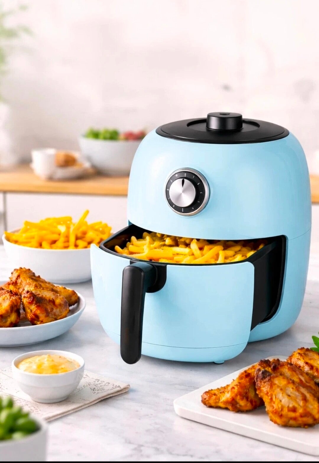 DMS Retro Heißluftfritteuse HFR-35B – Gesund genießen im stylischen Retro-Look