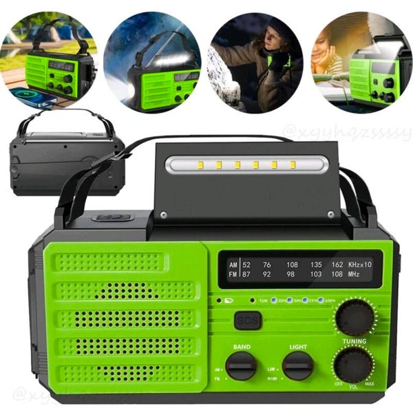 Kurbelradio 8000mAh Solar Radio Power Bank Camping Lampe SOS Taschenlampe MD-091