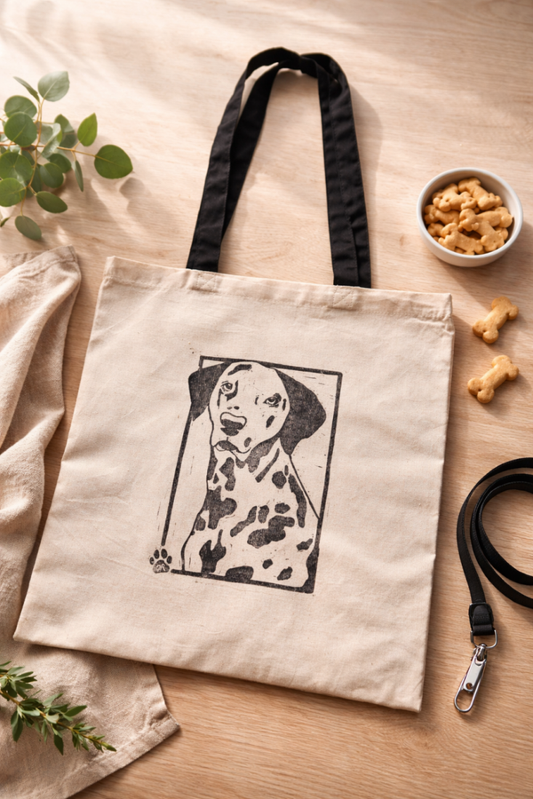 🐾 Canvas tas met Dalmatier – steun Hulphond Nederland