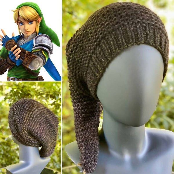 Long Beanie - Zwart m Groen / Black w Green