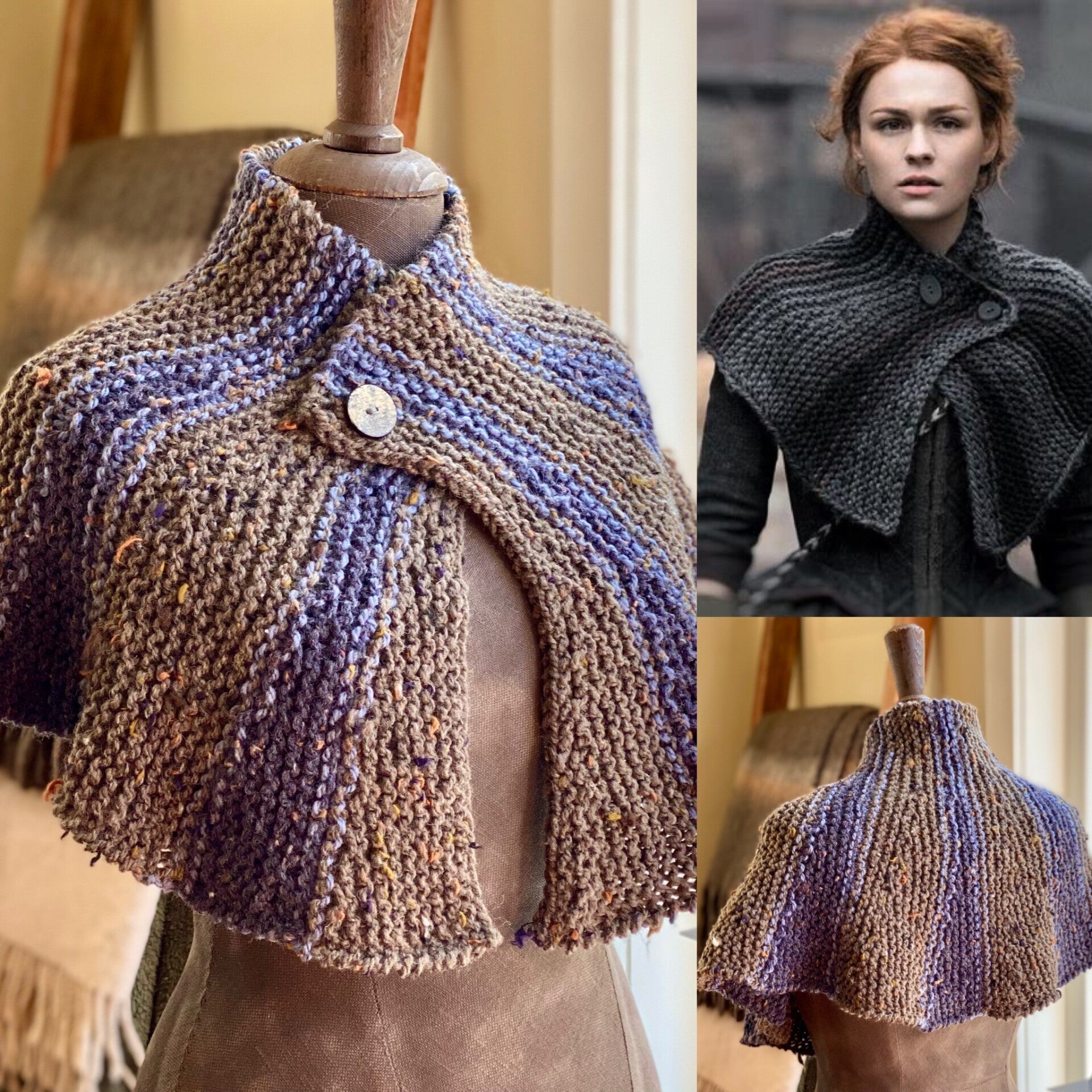 Brianna's Cape - Bruin m blauw / Brown w blue