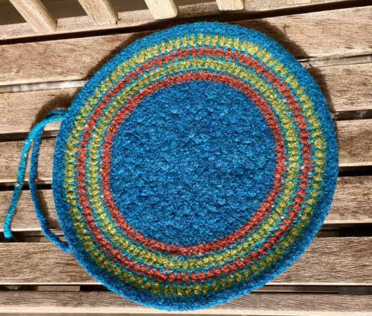 ZitMat / SeatPad - Turquoise-Oranje-Groen / Turqoise-Orange-Green: watervast / waterproof