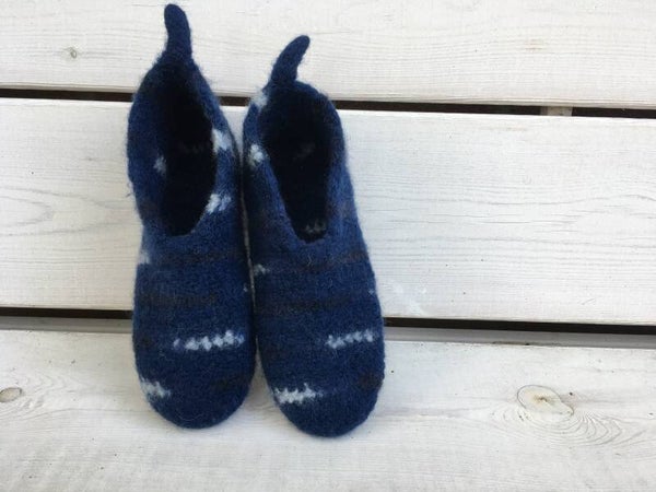Slippers, Blue - EU size 36-37, US 6; UK 4