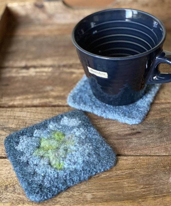 SoftCoasters, 2 stuks, Blauw met Groen