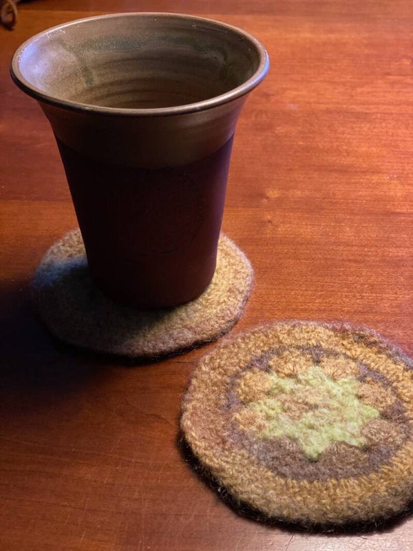 SoftCoasters, 2 stuks, Geel / Bruin