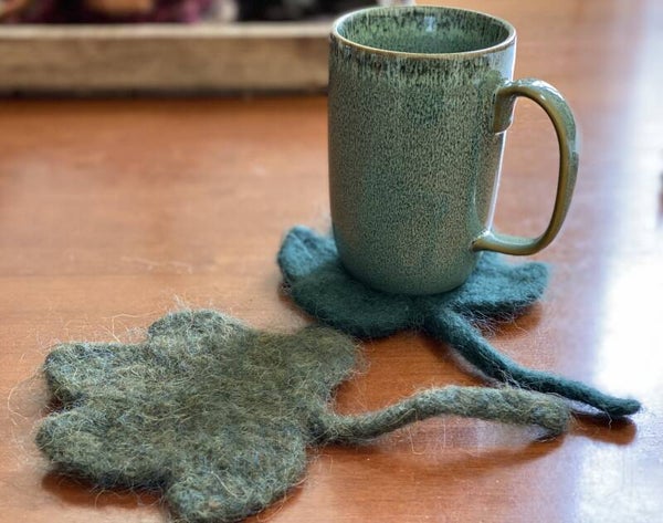 SoftCoasters AhornBlad, 2 stuks, Groenblauw & met Bruin