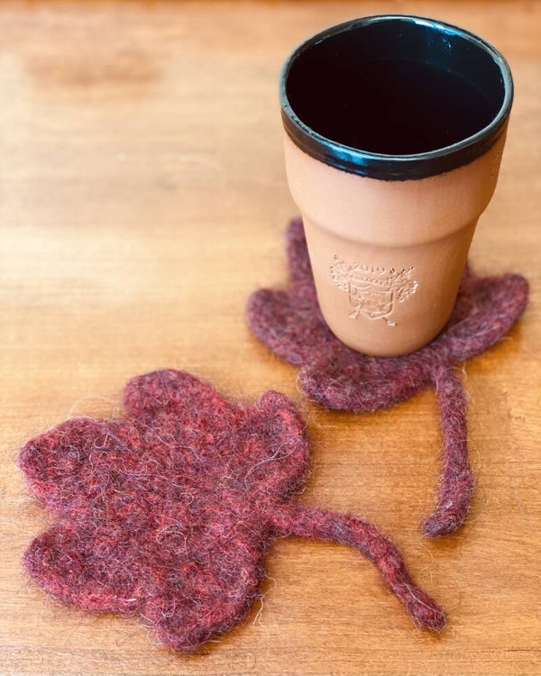 SoftCoasters AhornBlad, 2 stuks, Wijnrood