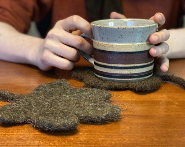 SoftCoasters AhornBlad, 2 stuks, Bruin & Groen-bruin