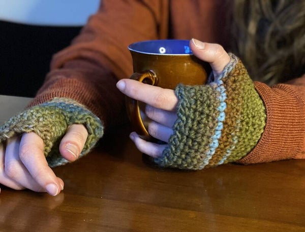 Polswarmers - Olijf-Roest-Blauw