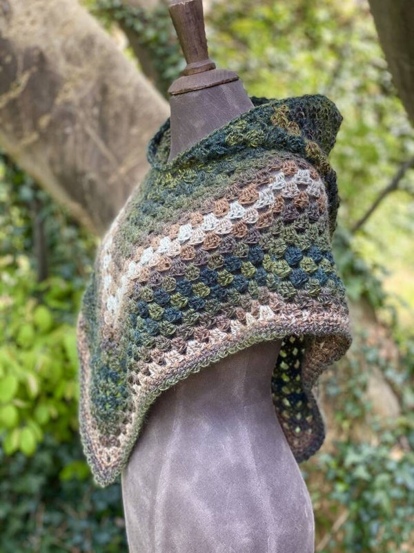 Hooded Cape - Groen / Bruin