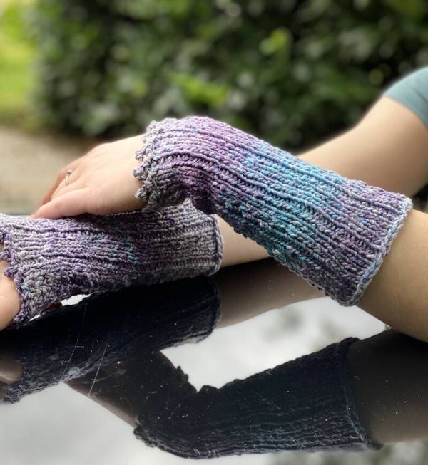 Armwarmers, paars-turquoise