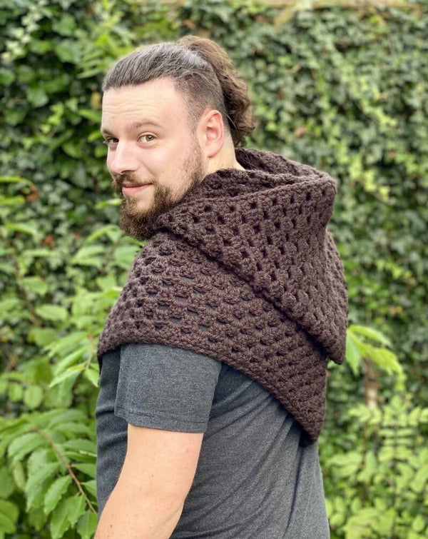 Hooded Cape - Dark Brown, no-wool