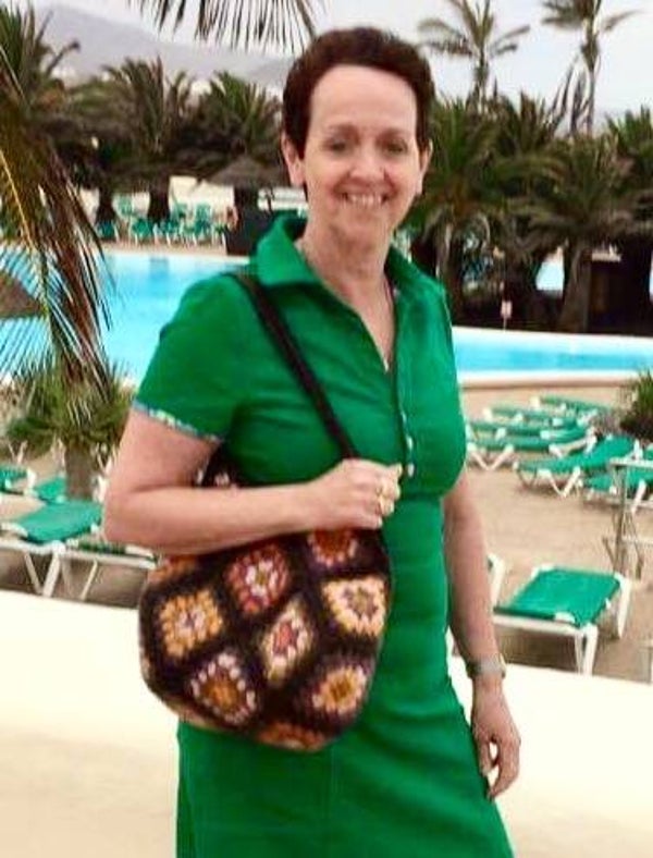 Shoulder Bag, granny squares - brown