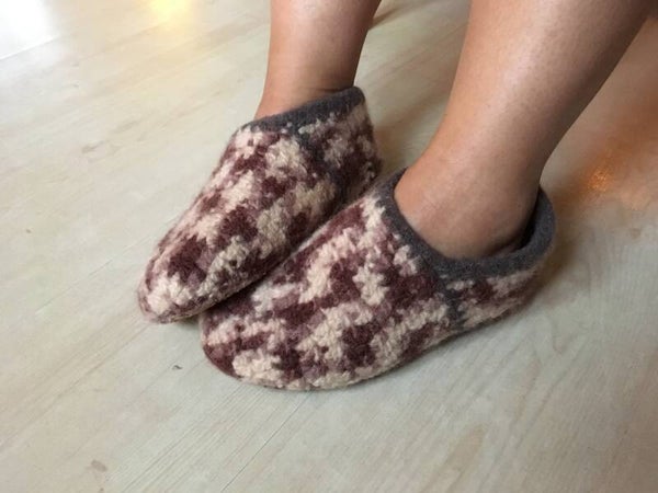 Sloffen maat 38 - Bruin / roze gemeleerd met lage rand