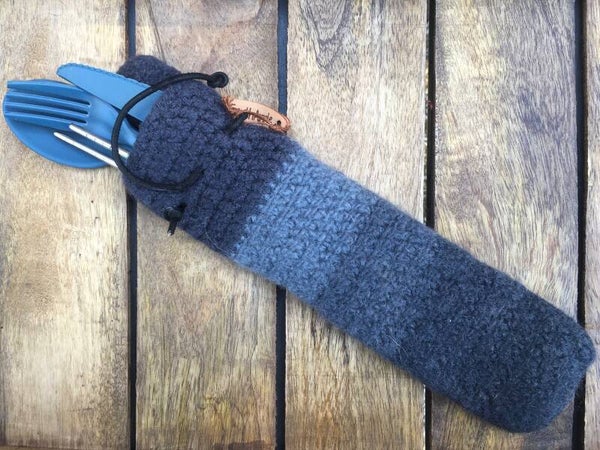 Cutlery Bag - Steel grey / blue