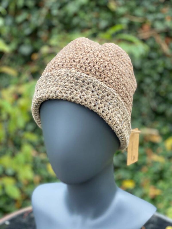 Two-Tone Beanie - Beige & Beige