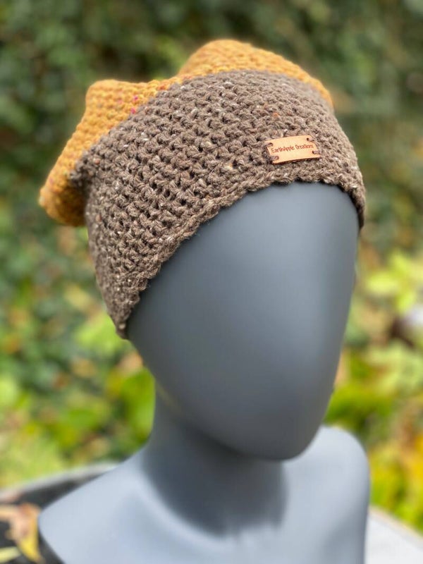 Two-Tone Beanie - Oker & Bruin