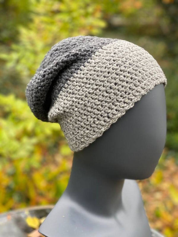 Two-Tone Beanie - Grey & Grey