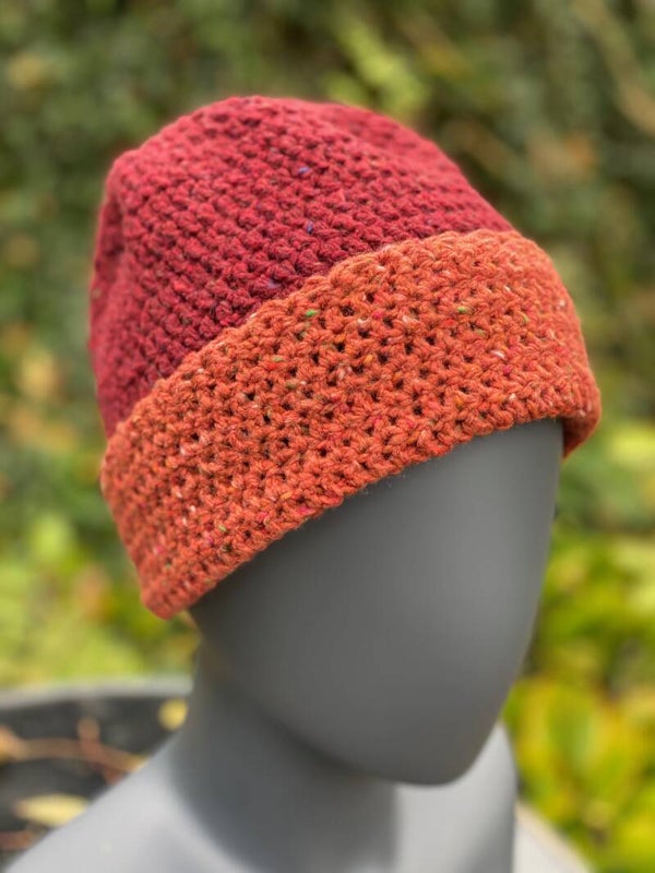 Two-Tone Beanie - Rusty & Red