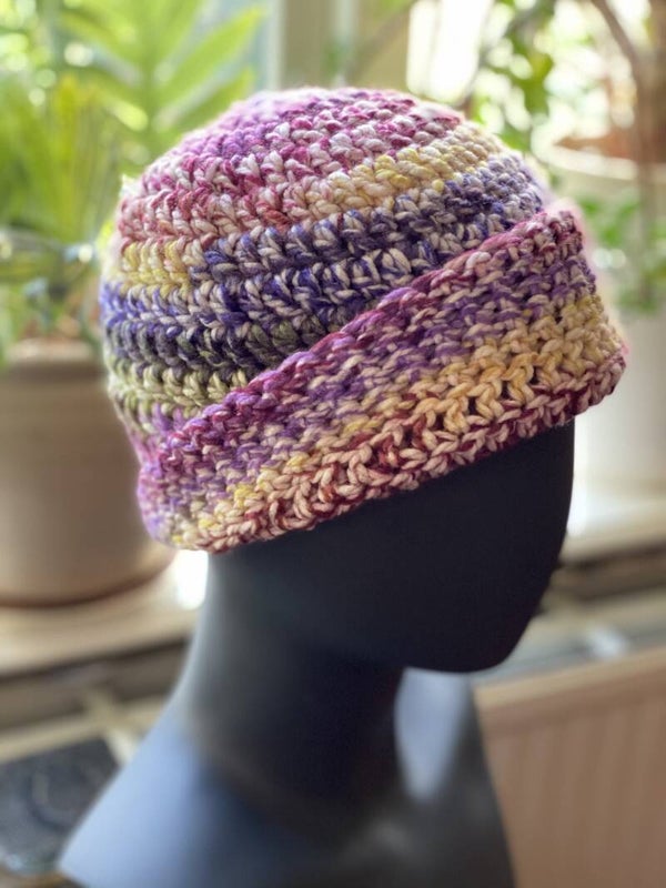 ChunkyBeanie - Paars / Geel / Roze, nul-wol