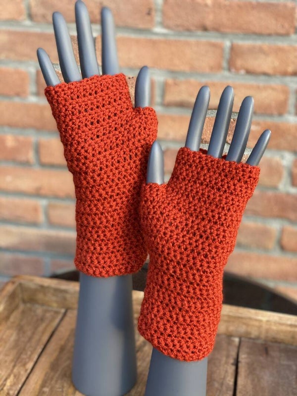 Polswarmers / Mittens - Oranjerood / Orangered