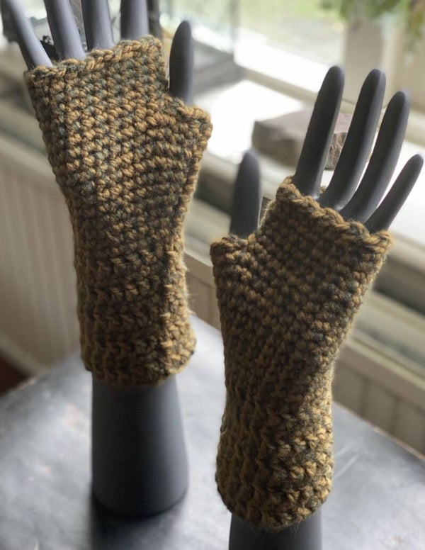 Polswarmers, Vingerloze Handschoenen - OlijfGroen