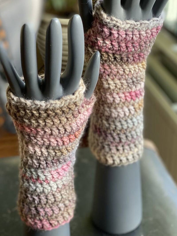 Mittens - Grey - Pink - Brown